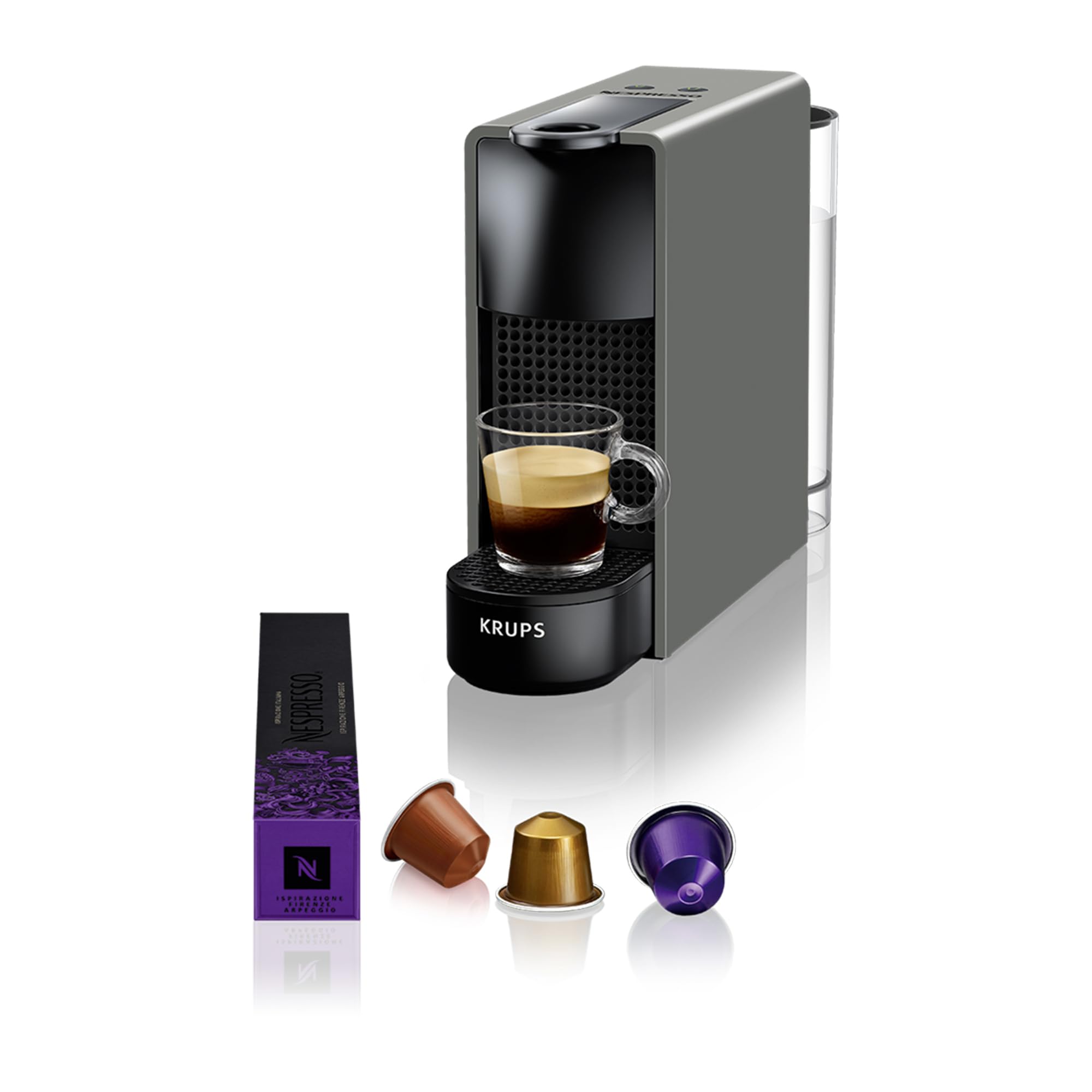 Essenza Mini XN110B – Capsule Machine, 19 Bar, Ultrakompakt, Grau