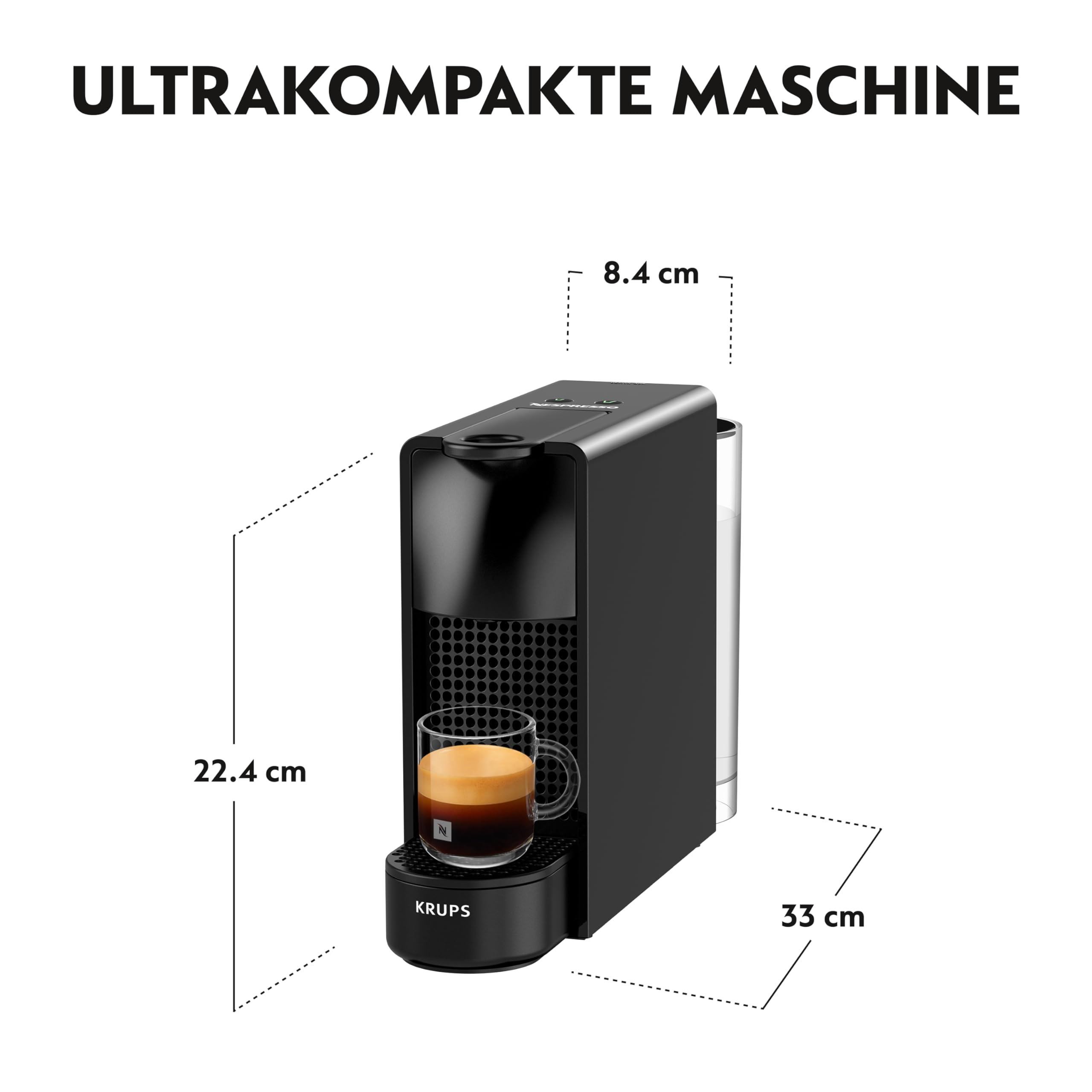 Essenza Mini XN1108 – Capsule Machine, 19 Bar, Energieklasse A, Schwarz