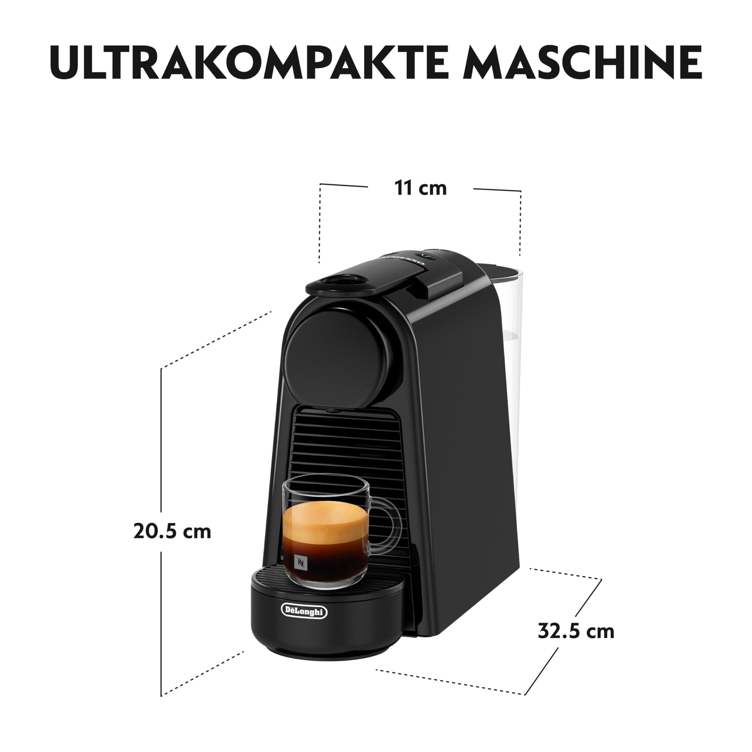 Essenza Mini EN85.B – Capsule Machine, 19 Bar, Kompakt, Schwarz