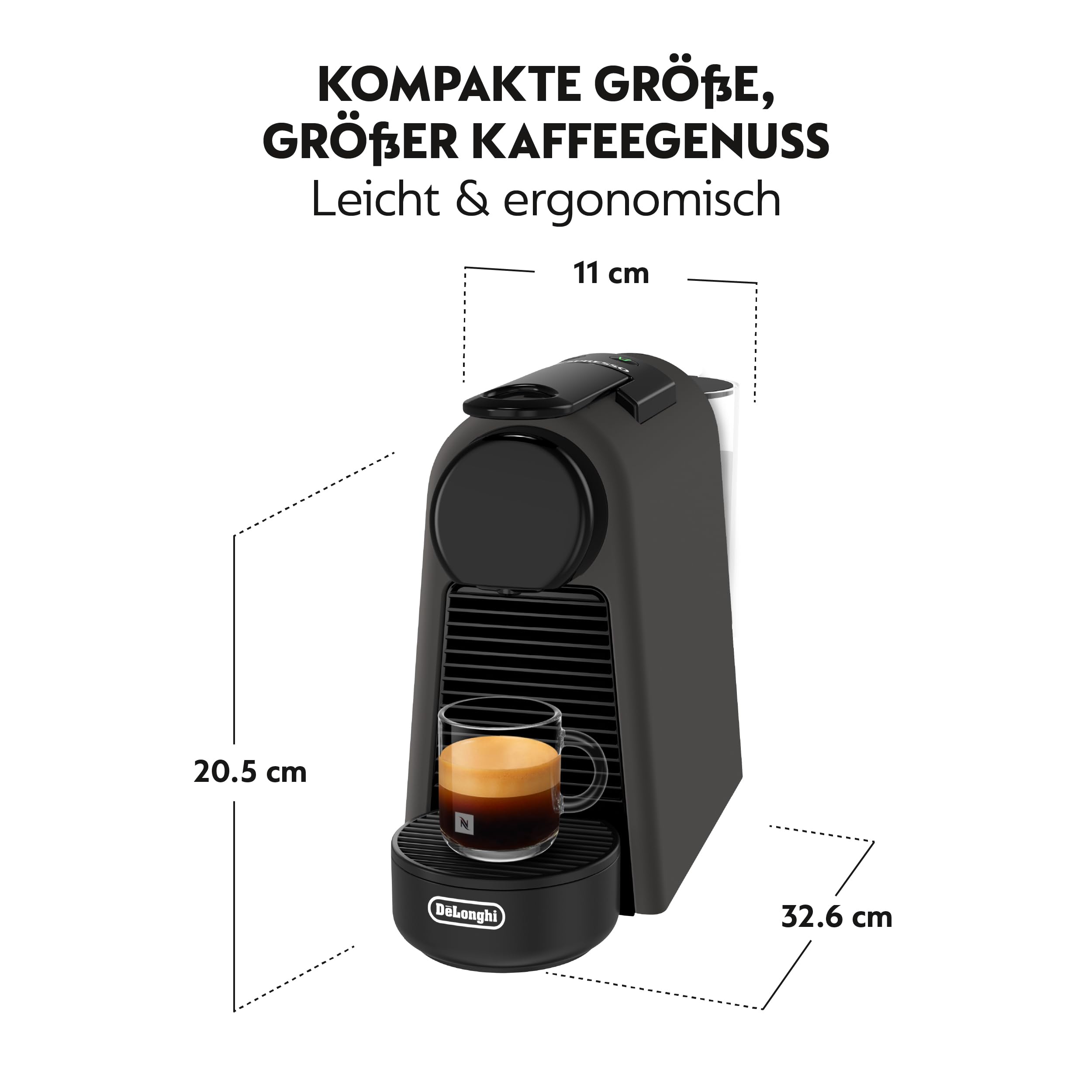 Essenza Mini EN85.BKMT – Capsule Machine, 19 Bar, Mattschwarz