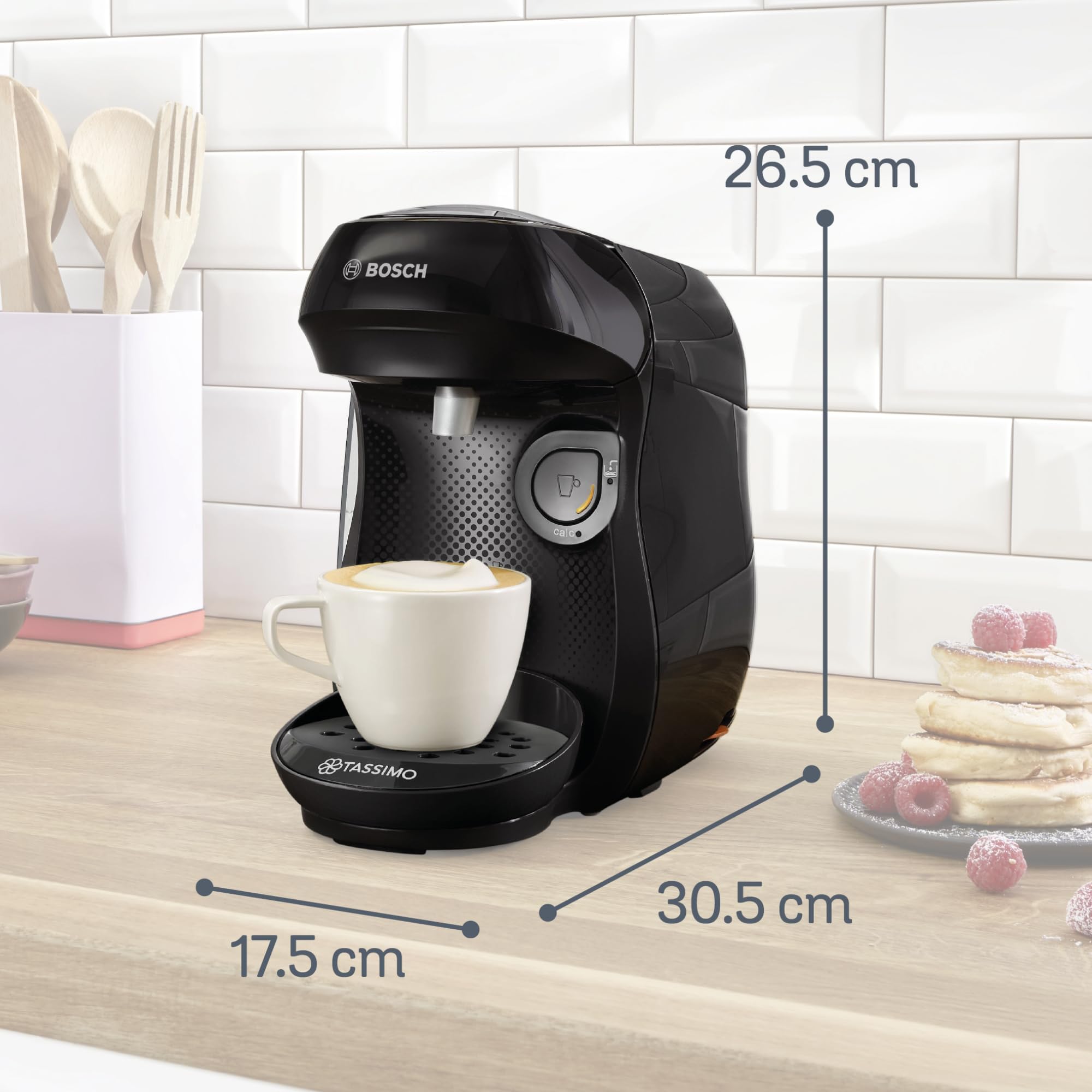 Tassimo Happy TAS1002 – Capsule Machine, über 70 Getränke, INTELLIBREW™, 1400W, Schwarz