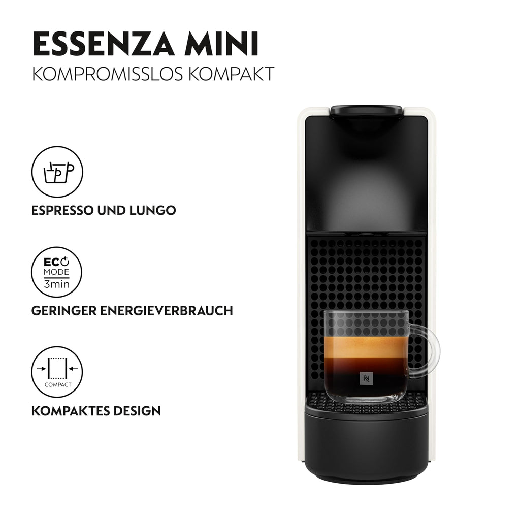 Essenza Mini XN1101 – Capsule Machine, 19 Bar, Ultrakompakt, Pure White