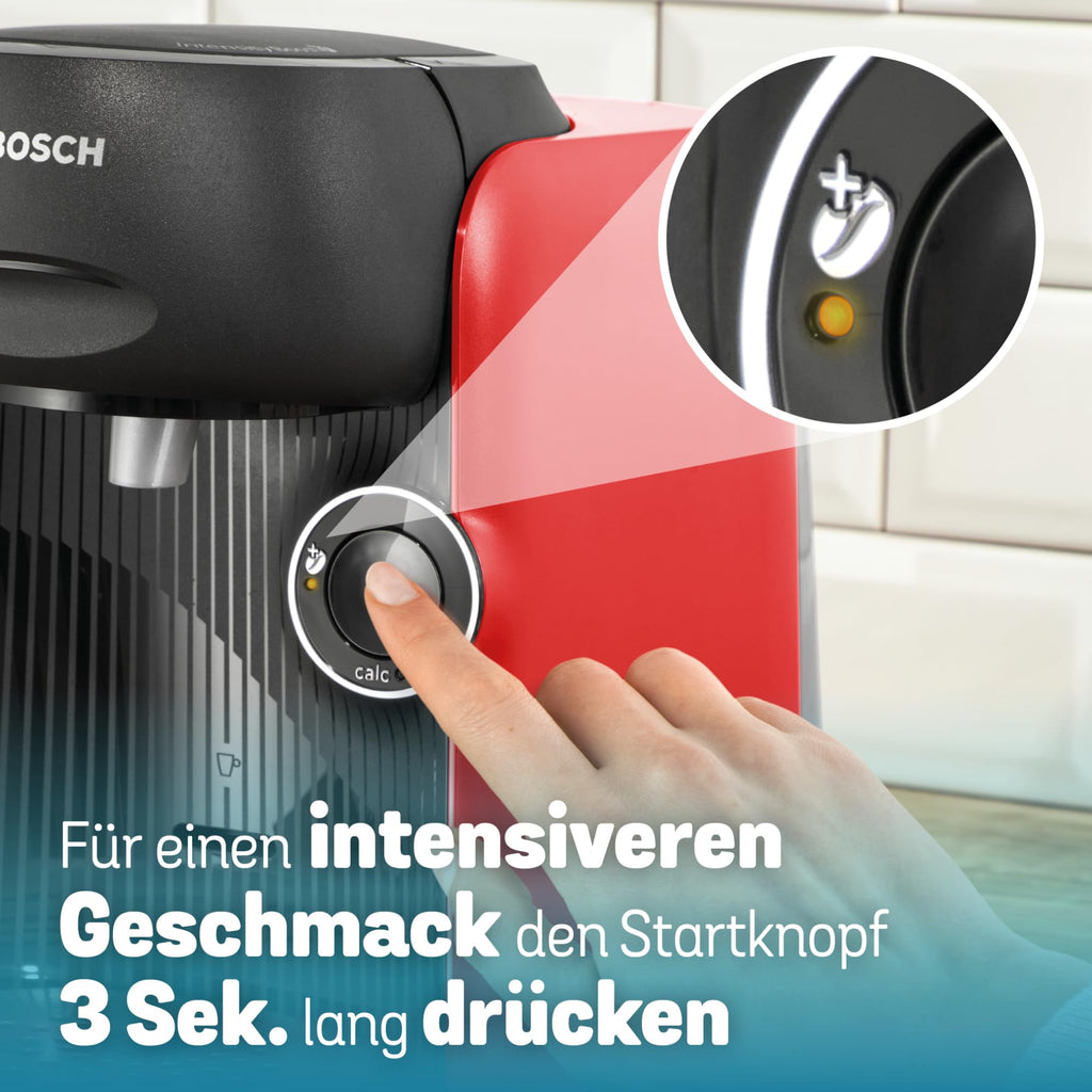 Tassimo Finesse TAS163E – Capsule Machine mit IntensityBoost, über 70 Getränke, 1400W, Rot/Schwarz