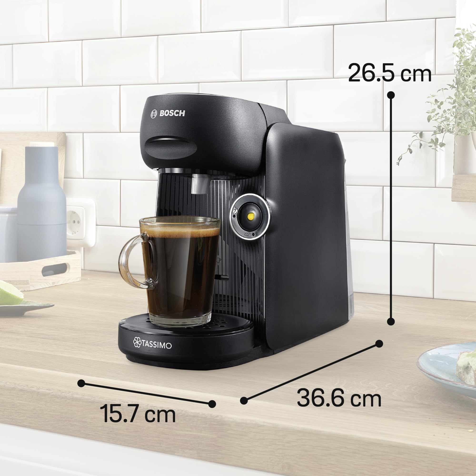 Tassimo Finesse TAS162E – Capsule Machine mit IntensityBoost, über 70 Getränke, 1400W, Schwarz