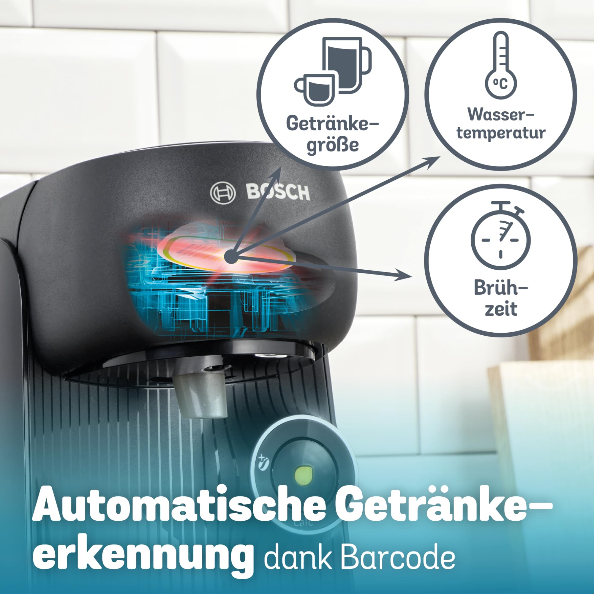 Tassimo Finesse TAS162E – Capsule Machine mit IntensityBoost, über 70 Getränke, 1400W, Schwarz