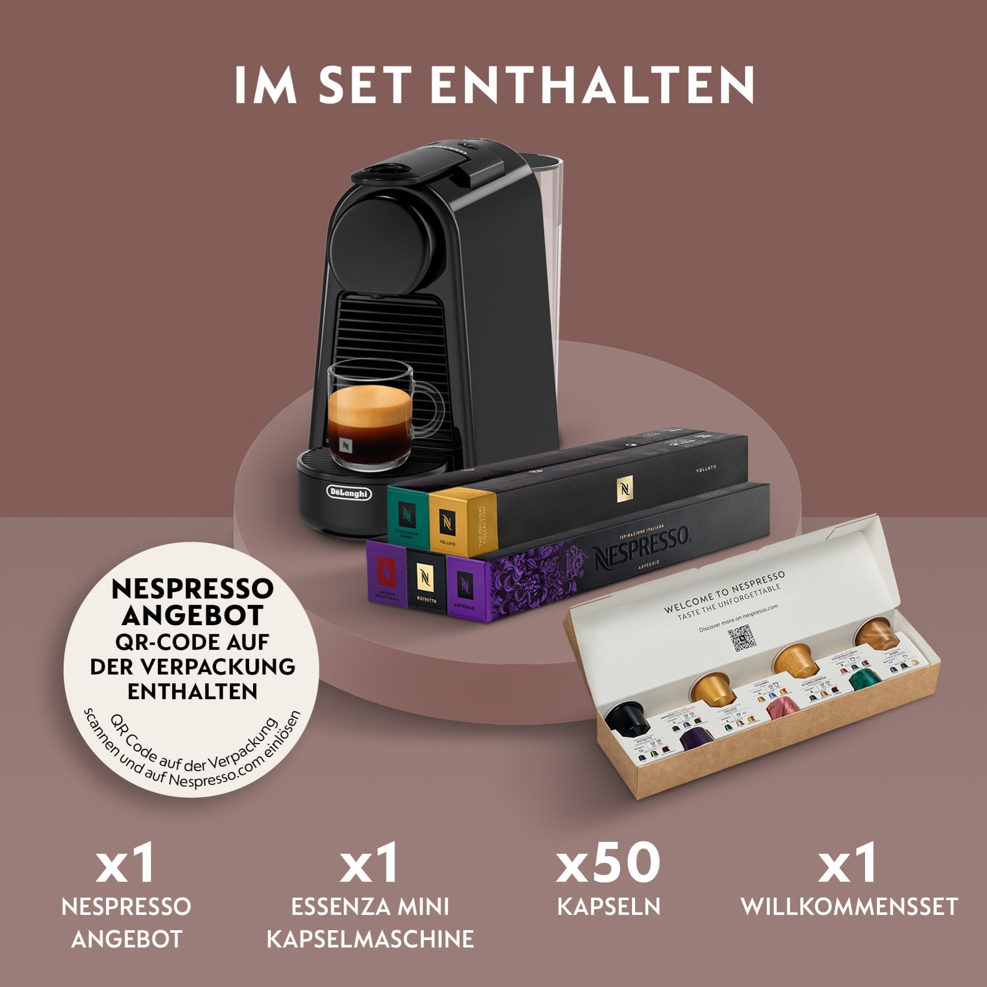 Essenza Mini EN85.B – Capsule Machine, 19 Bar, Kompakt, Schwarz