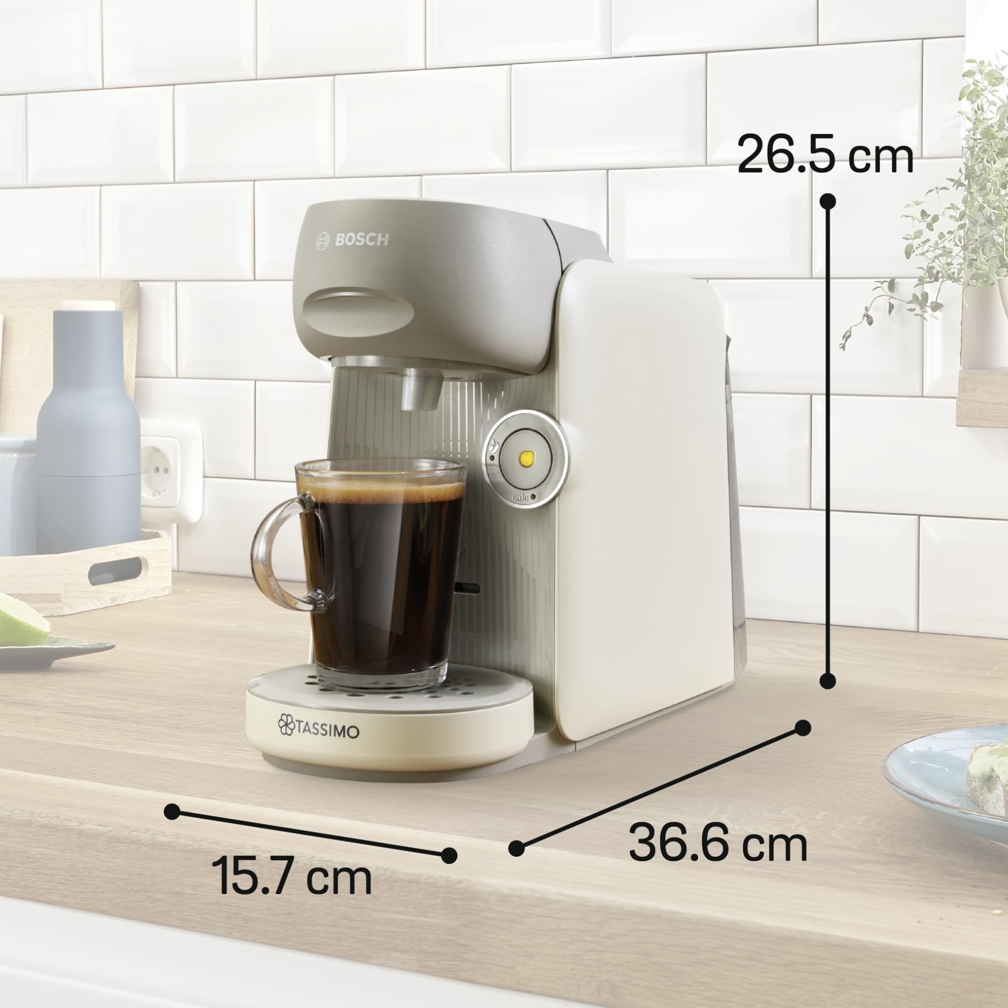 Tassimo Finesse TAS167P – Capsule Machine mit IntensityBoost, über 70 Getränke, 1400W, Creme