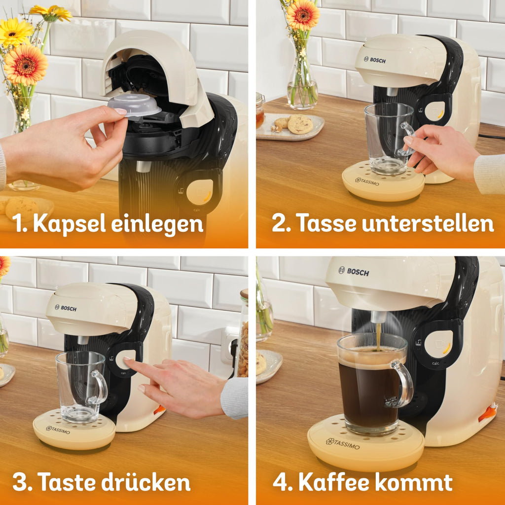 Tassimo Style TAS1107 – Capsule Machine, über 70 Getränke, INTELLIBREW™, 1400W, Creme