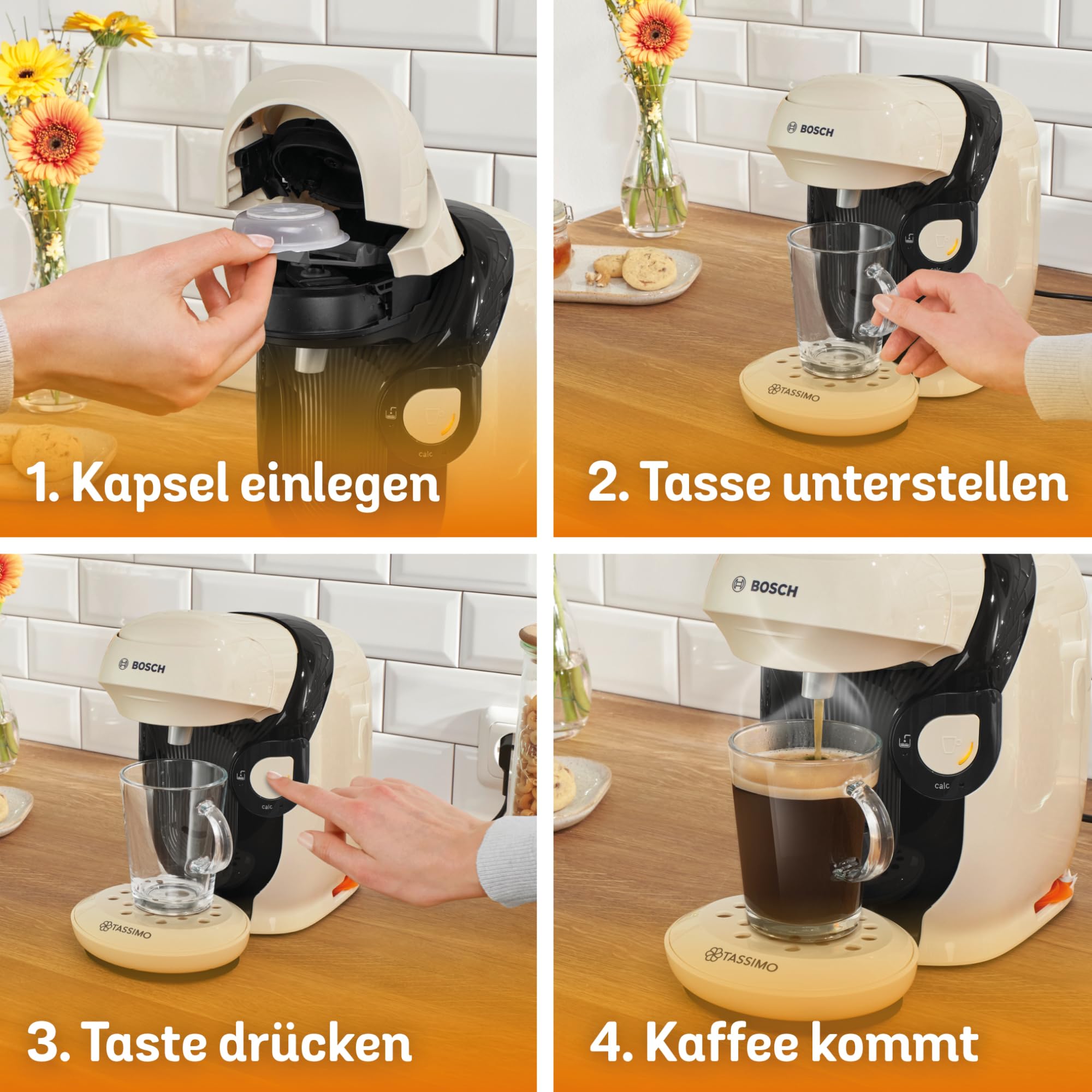 Tassimo Style TAS1107 – Capsule Machine, über 70 Getränke, INTELLIBREW™, 1400W, Creme