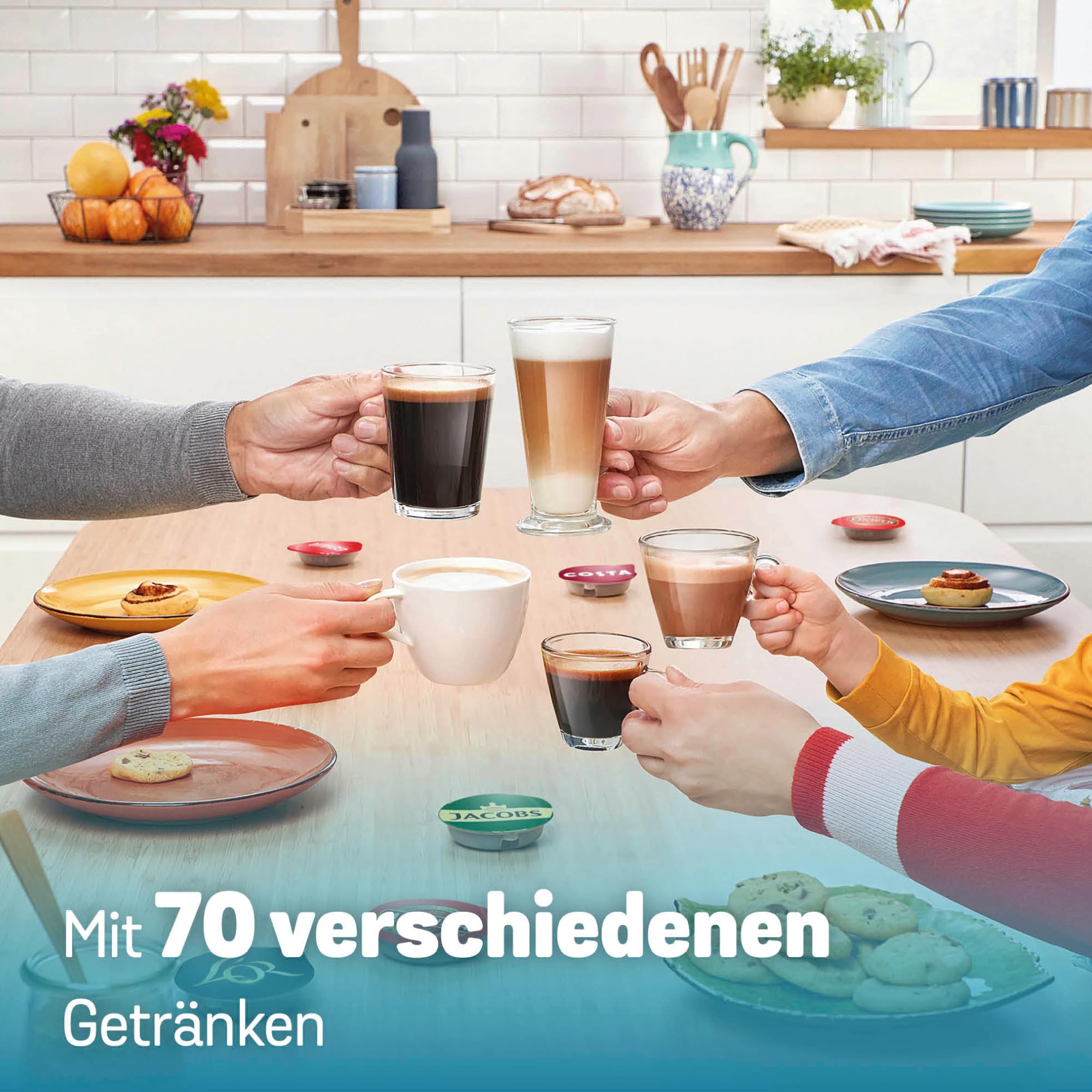 Tassimo Finesse TAS1104 – Capsule Machine, IntensityBoost, über 70 Getränke, 1400W, Weiss/Schwarz
