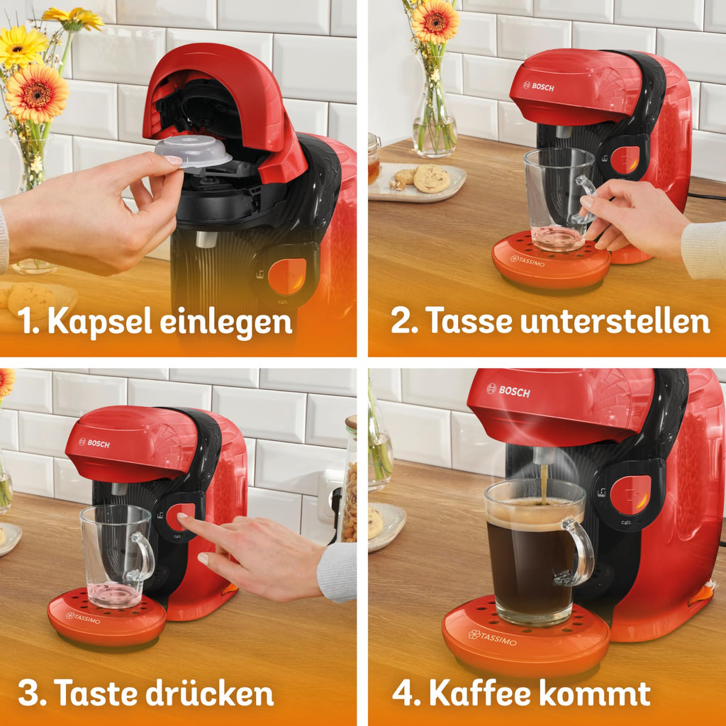 Tassimo Style TAS1103 – Capsule Machine, über 70 Getränke, INTELLIBREW™, 1400W, Rot