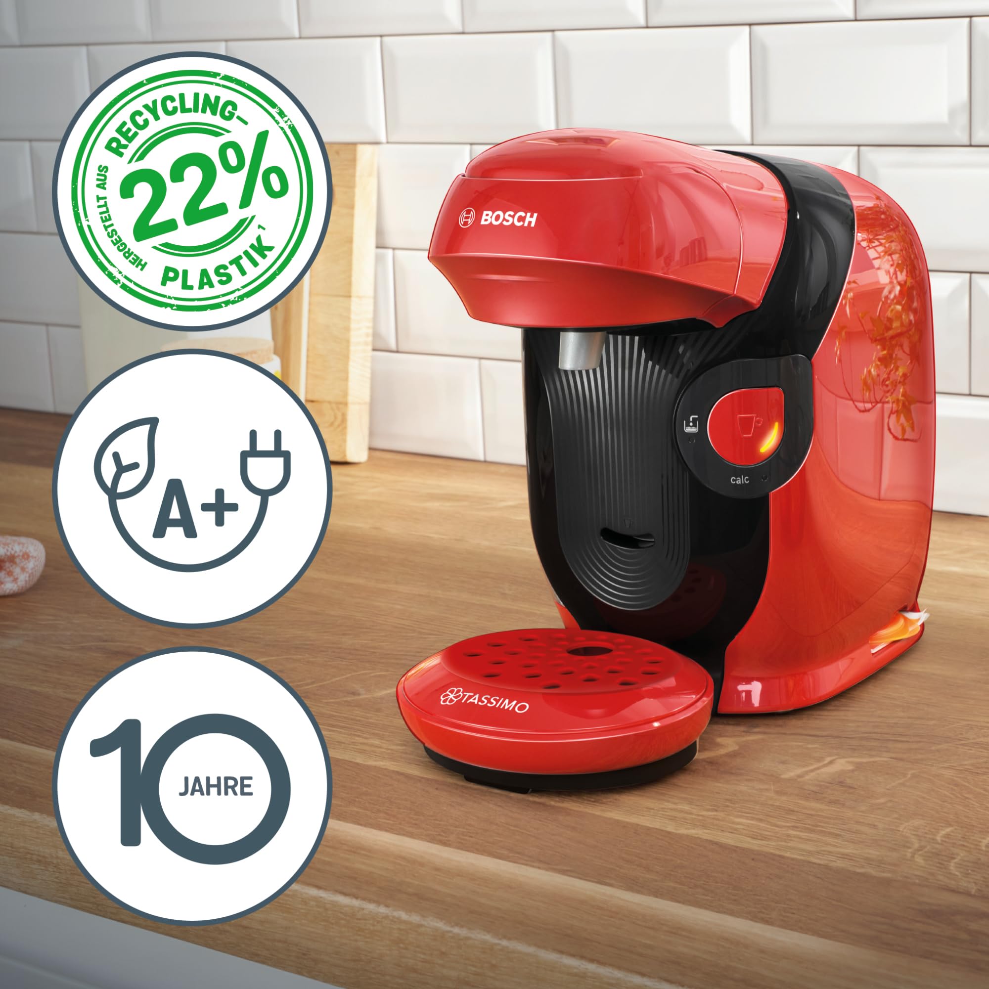 Tassimo Style TAS1103 – Capsule Machine, über 70 Getränke, INTELLIBREW™, 1400W, Rot