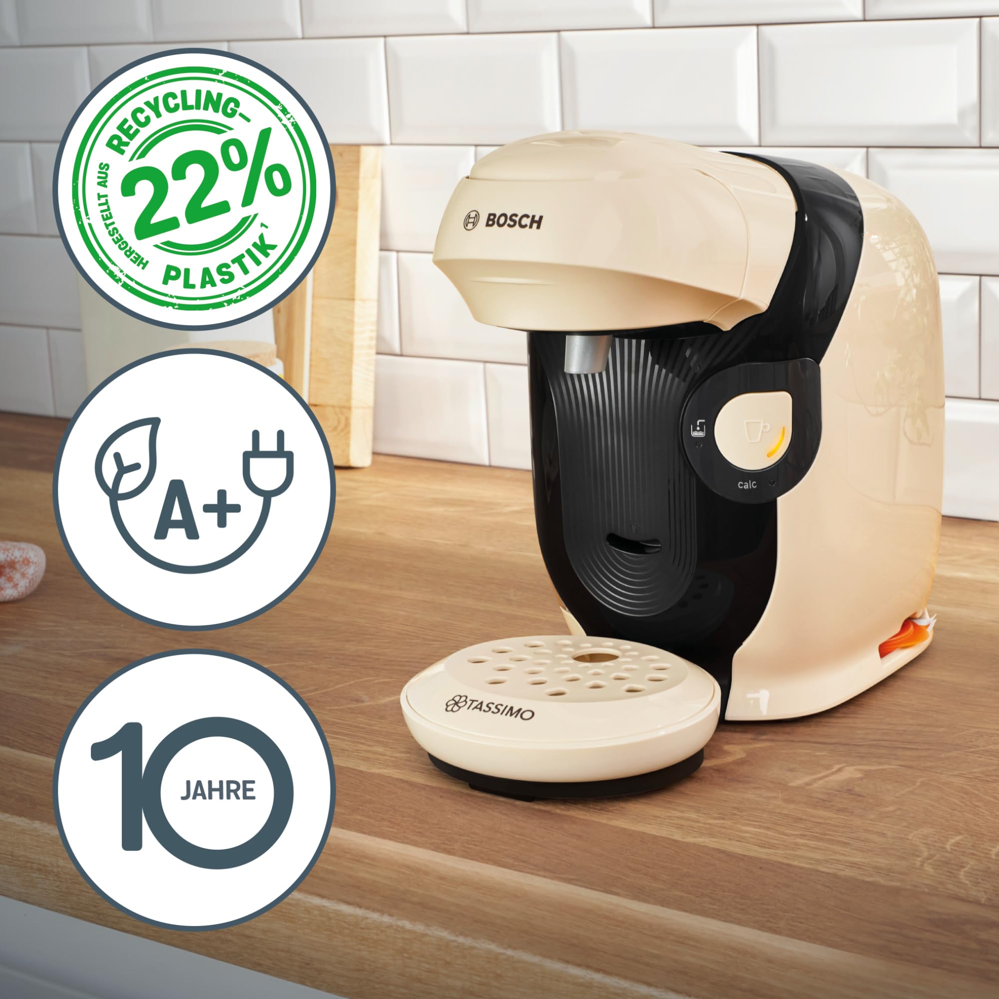 Tassimo Style TAS1107 – Capsule Machine, über 70 Getränke, INTELLIBREW™, 1400W, Creme